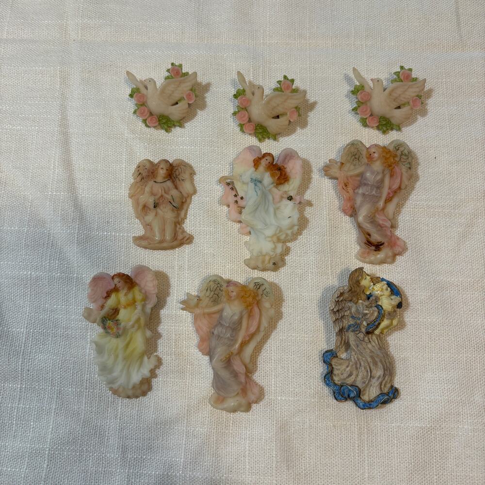 Roman Inc. Angel Dove Brooch Pin Lot of 9 1990s Roses Religious Jewelry